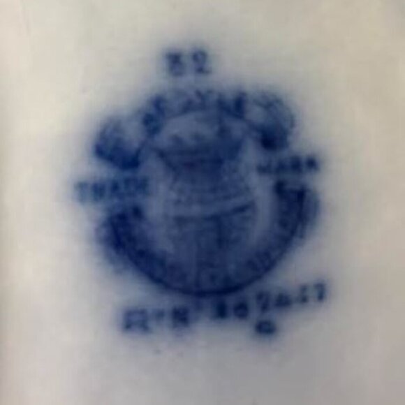 Vintage Grindley Argyle Pattern Flow Blue Bowl with Gold Accents  4 Pieces  VGUC - Picture 15 of 16